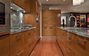 European modern wood veneer kitchen by Pedini