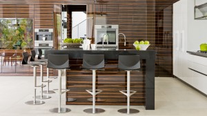 High gloss lacquer over wood veneer